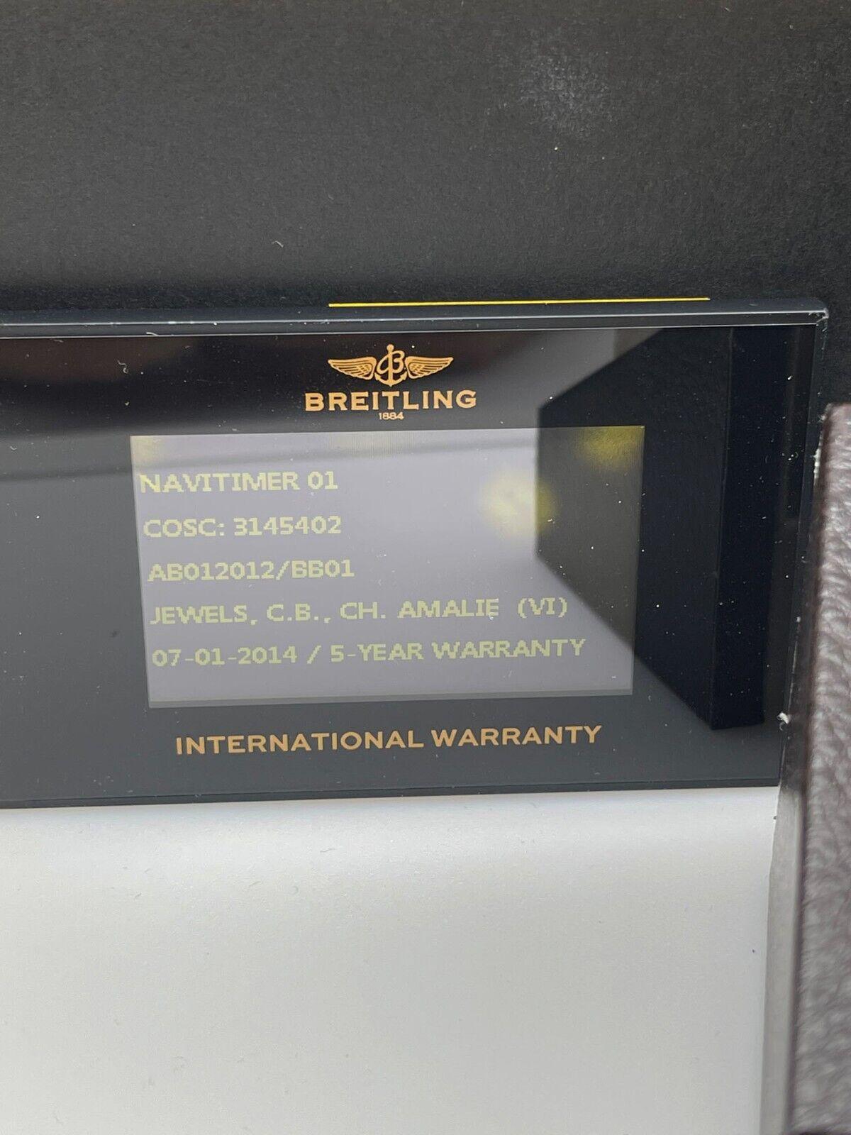 Breitling AB0120 Navitimer Brown Leather Band Steel Box Paper 43mm en vente 3