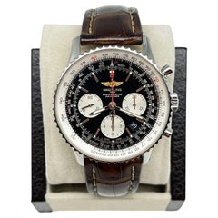 Retro Breitling AB0120 Navitimer Brown Leather Band Steel Box Paper 43mm