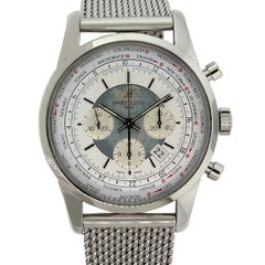Breitling AB0510 Transocean Unitime White Globe Dial Watch in Stock