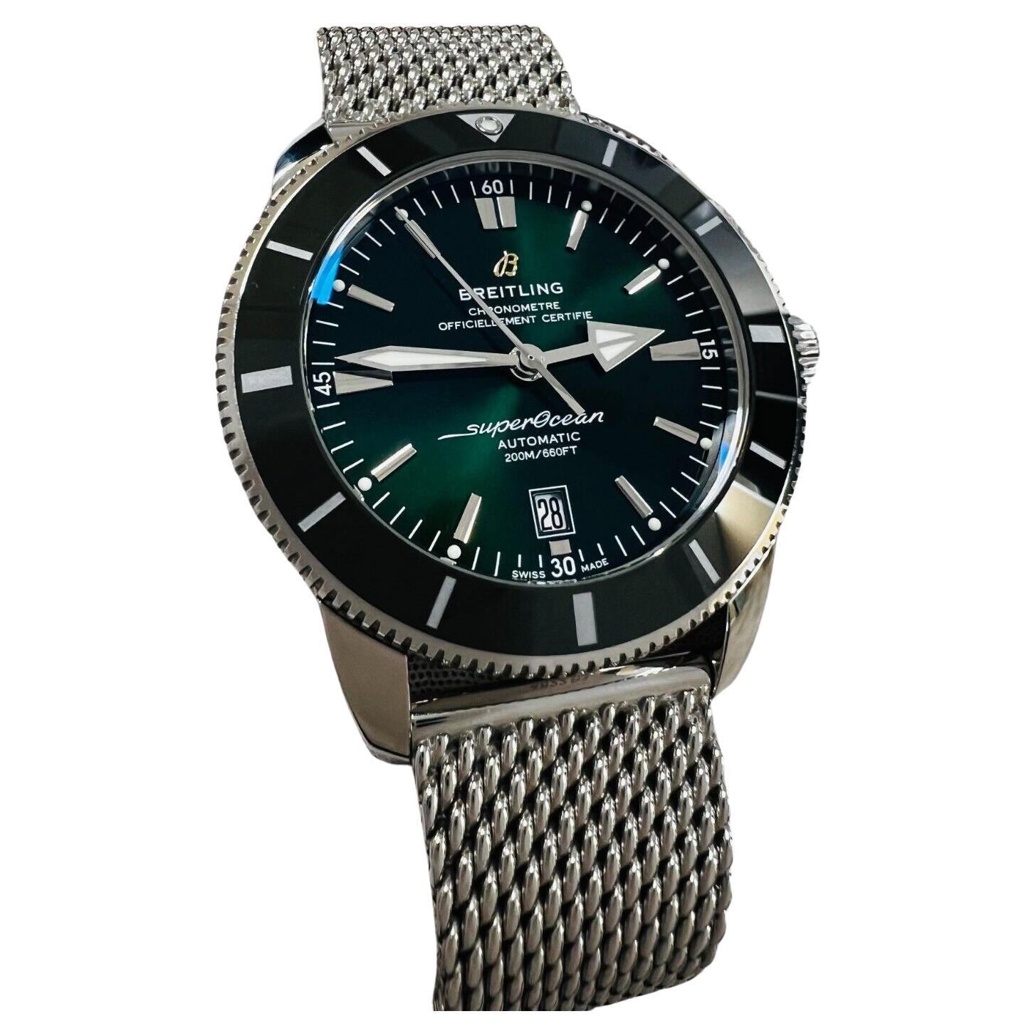 Breitling AB2020 Superocean Heritage B20 Green Dial Stainless Box Paper 2022 For Sale