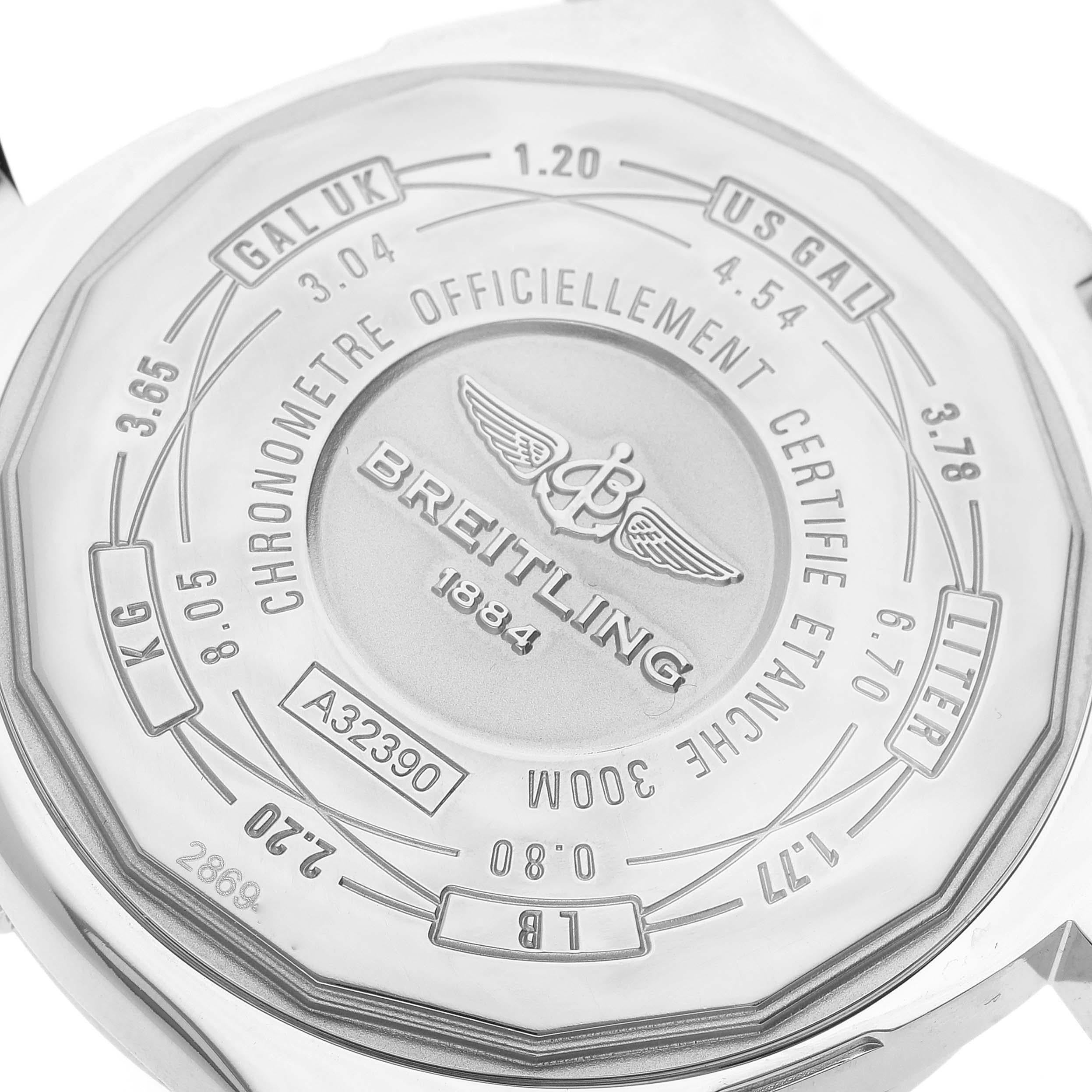 Men's Breitling Aeromarine Avenger II GMT Black Dial Steel Mens Watch A32390 Box Card For Sale
