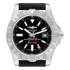 Breitling Aeromarine Avenger II GMT Black Dial Steel Mens Watch A32390