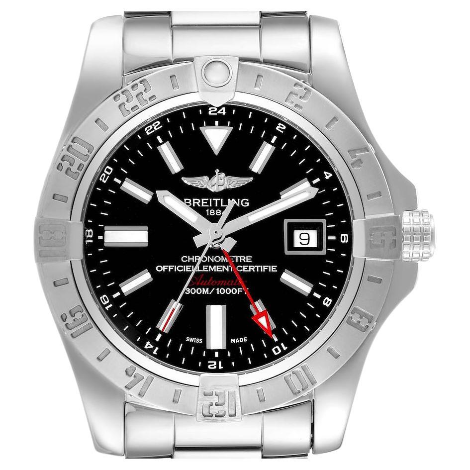 Breitling Aeromarine Avenger II GMT Black Dial Steel Mens Watch A32390 For Sale