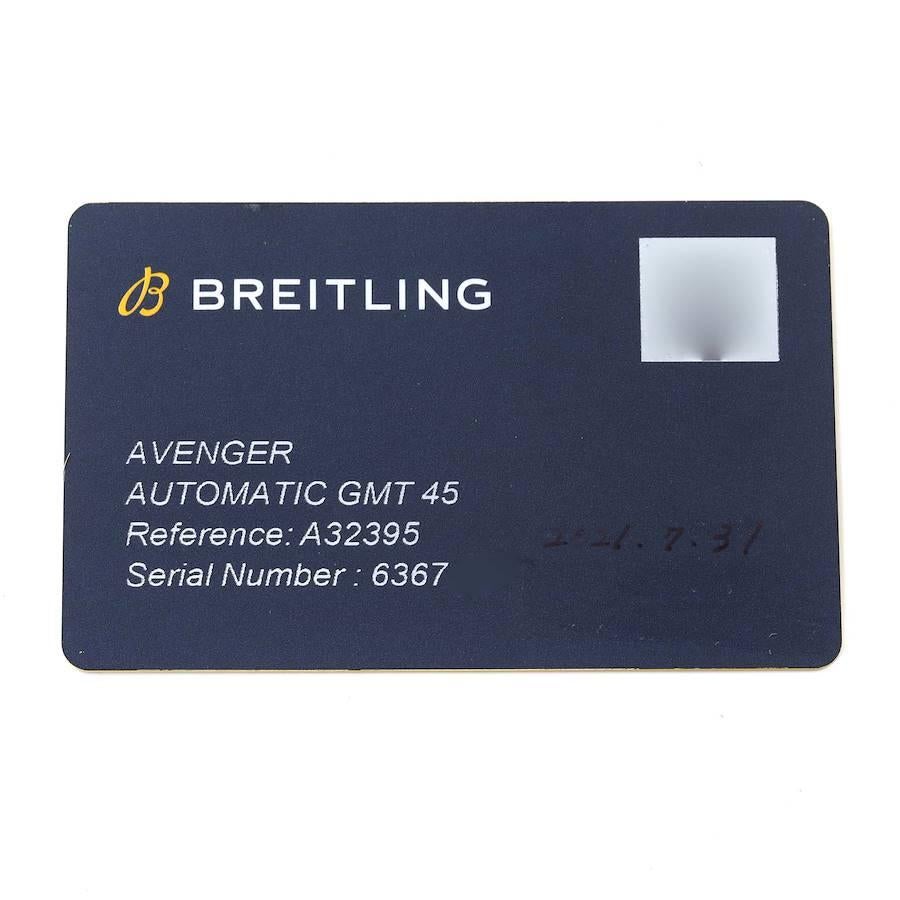 Breitling Aeromarine Avenger II GMT Blue Dial Steel Mens Watch A32395 Box Card 5