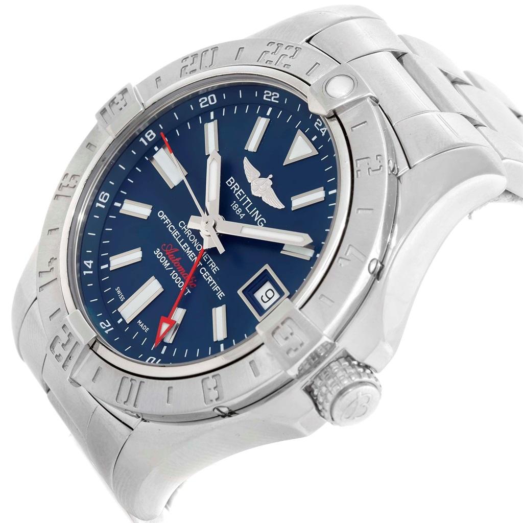 Breitling Aeromarine Avenger II GMT Blue Dial Watch A32390 Box 1