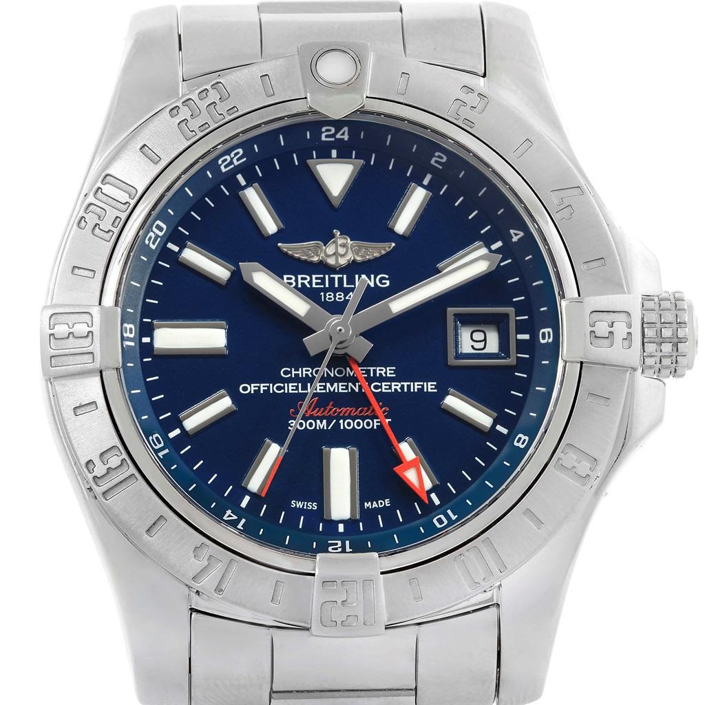 Breitling Aeromarine Avenger II GMT Blue Dial Watch A32390 Box