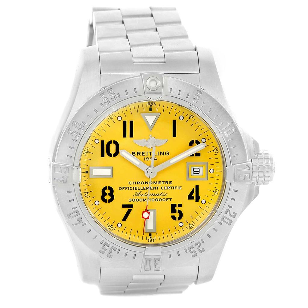 Breitling Aeromarine Avenger Seawolf Yellow Dial Men’s Watch A17330 For Sale