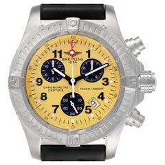 Breitling Aeromarine Chrono Avenger M1 Yellow Dial Titanium Mens Watch E73360