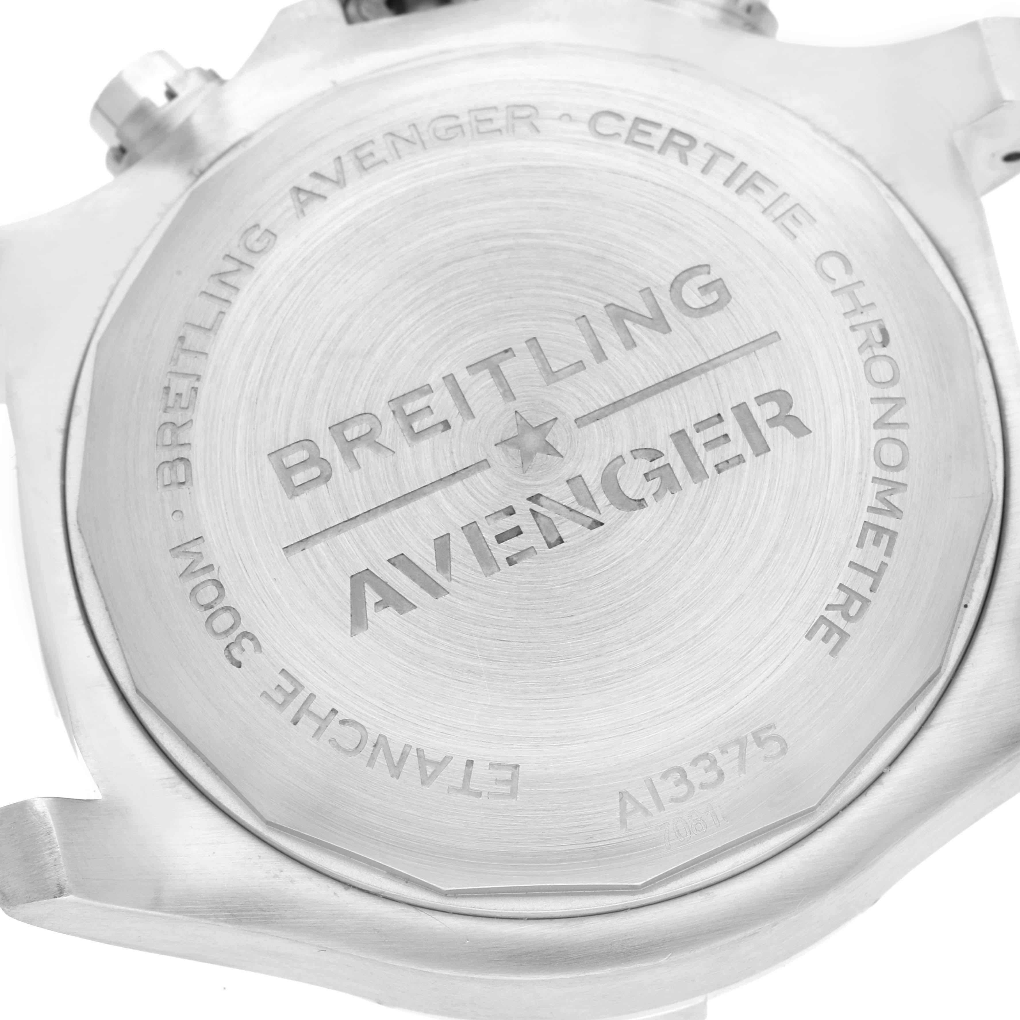 Breitling Aeromarine Super Avenger Black Dial Steel Mens Watch A13375 3
