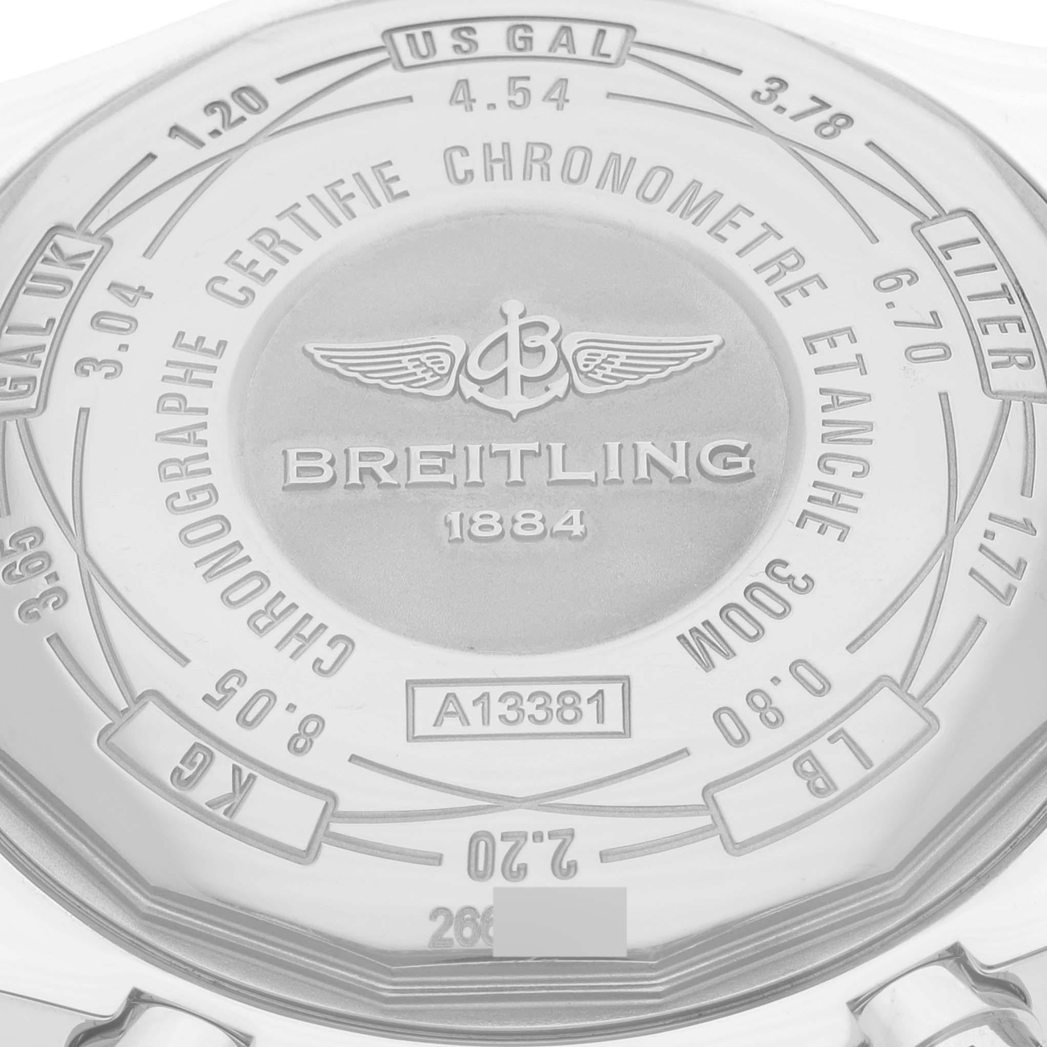 Breitling Aeromarine Super Avenger Black Dial Steel Mens Watch A13381 In Excellent Condition For Sale In Atlanta, GA
