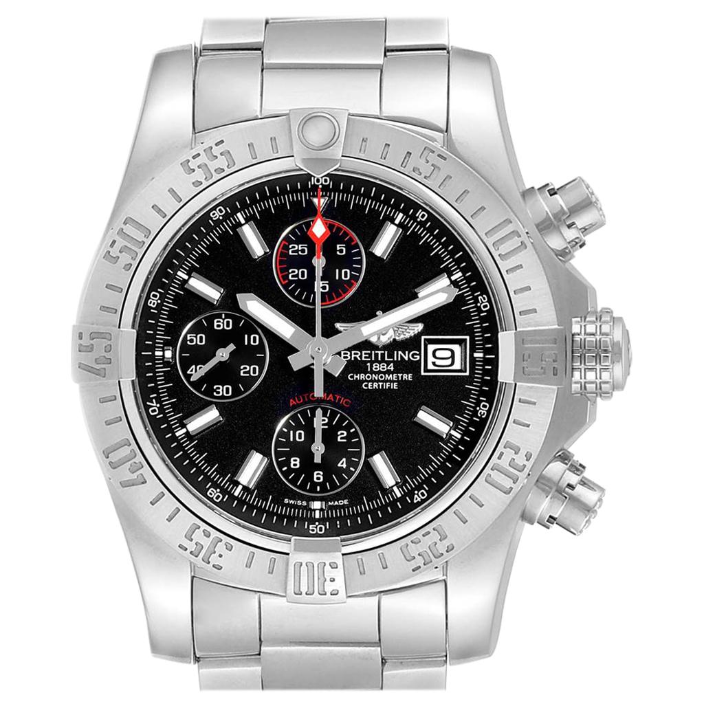 Breitling Aeromarine Super Avenger Black Dial Watch A13381 Card