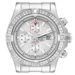 Breitling Aeromarine Super Avenger II White Dial Steel Watch A13371 Box Card