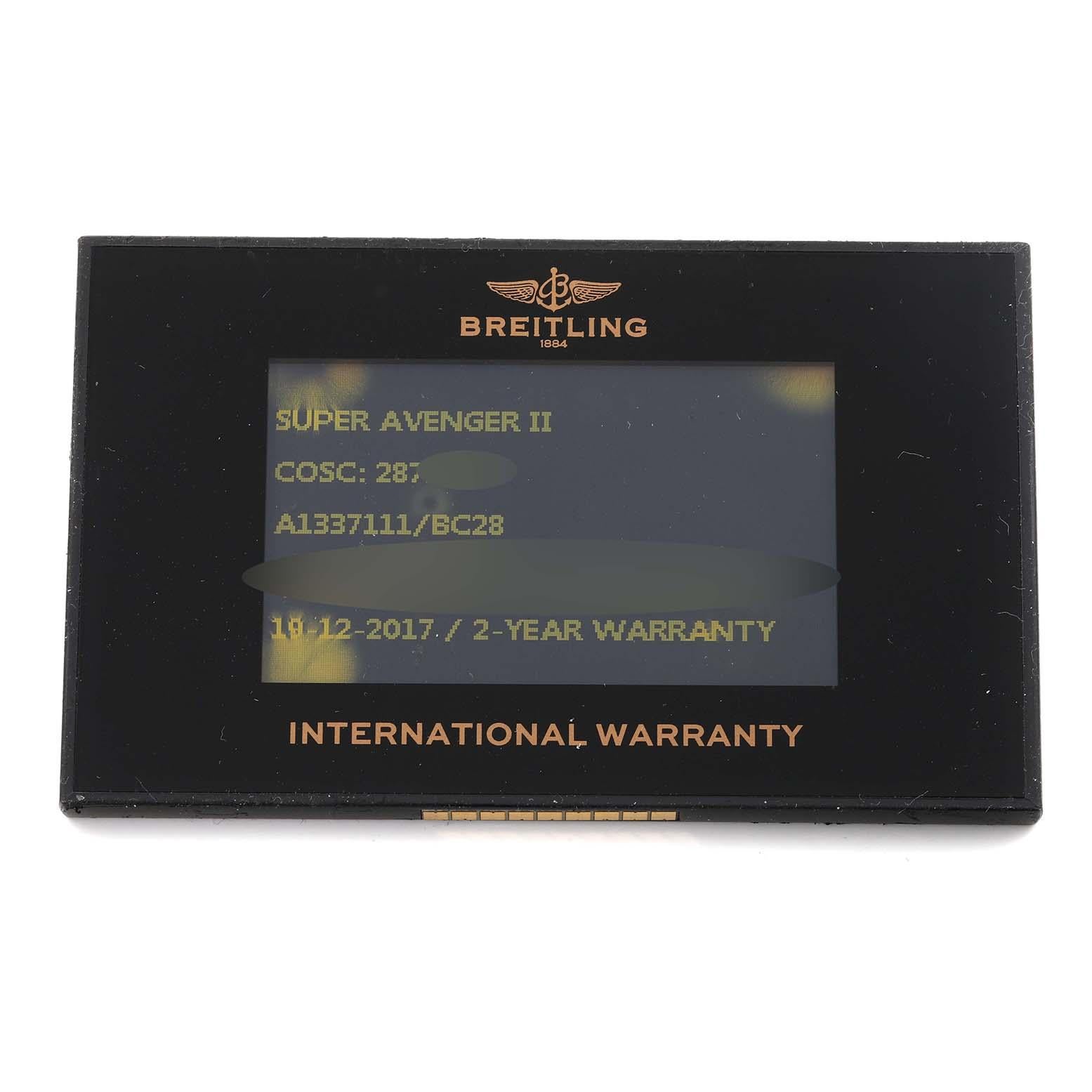 Breitling Aeromarine Super Avenger Steel Mens Watch A13371 Card 6