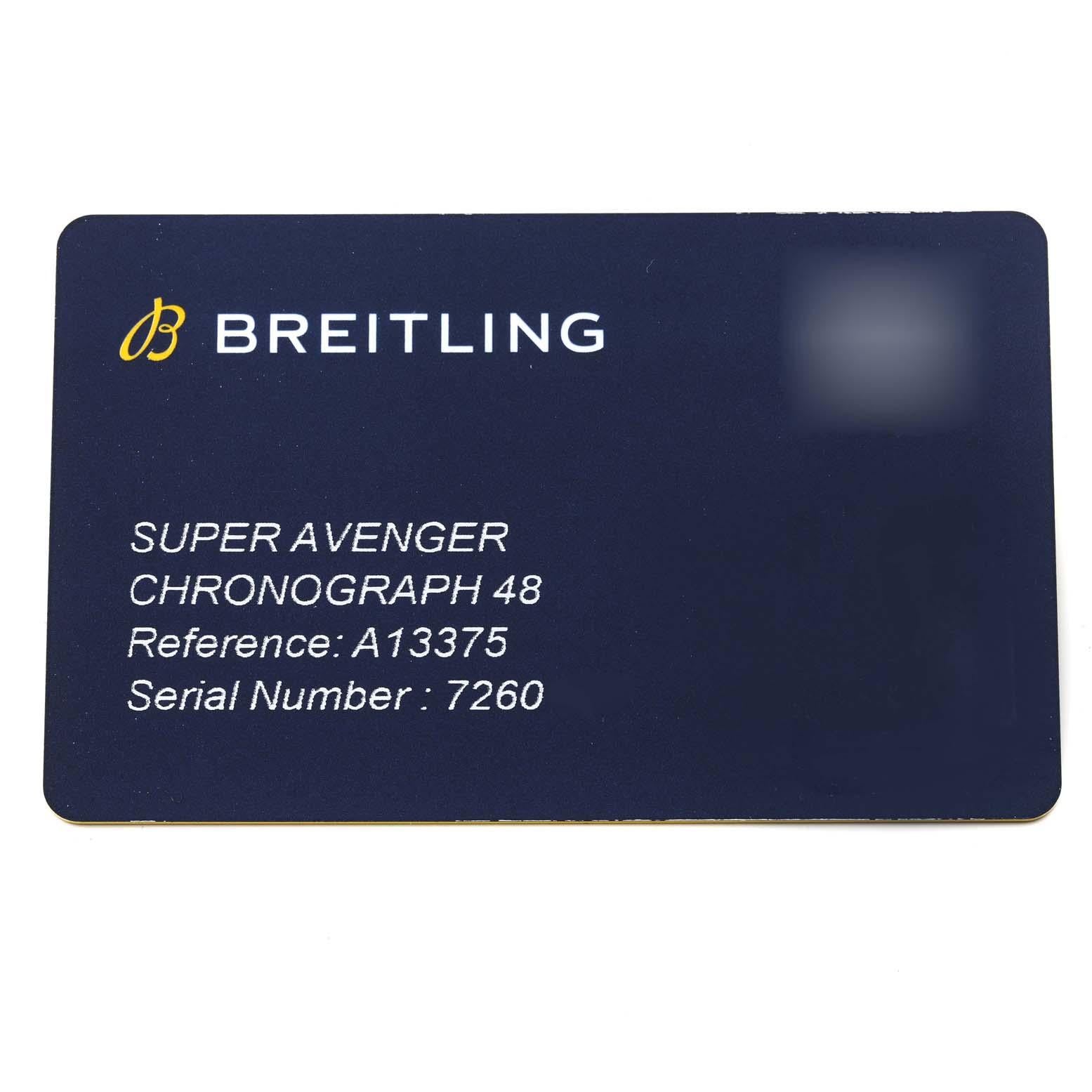 Breitling Aeromarine Super Avenger Steel Mens Watch A13375 Box Card 3