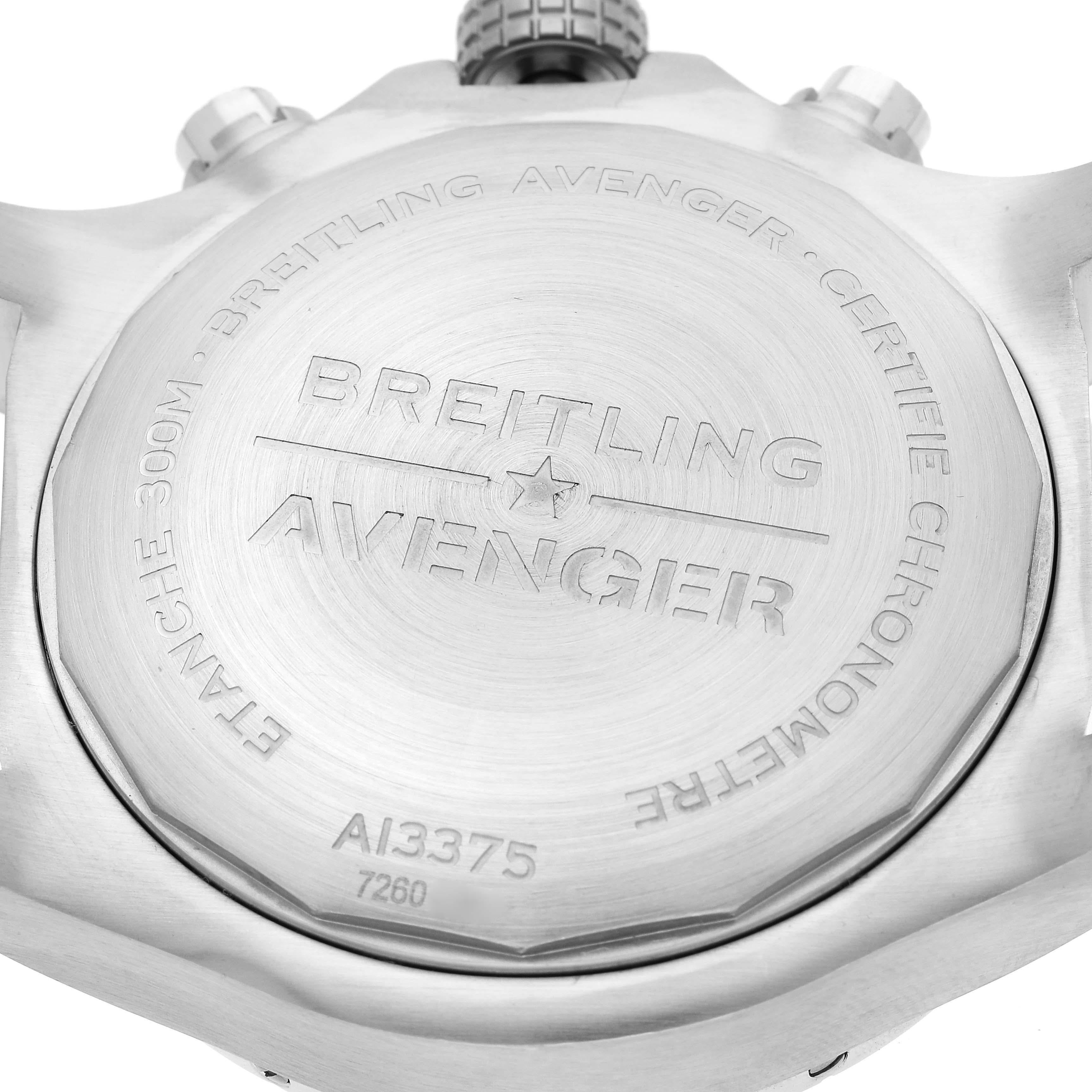 Men's Breitling Aeromarine Super Avenger Steel Mens Watch A13375 Box Card