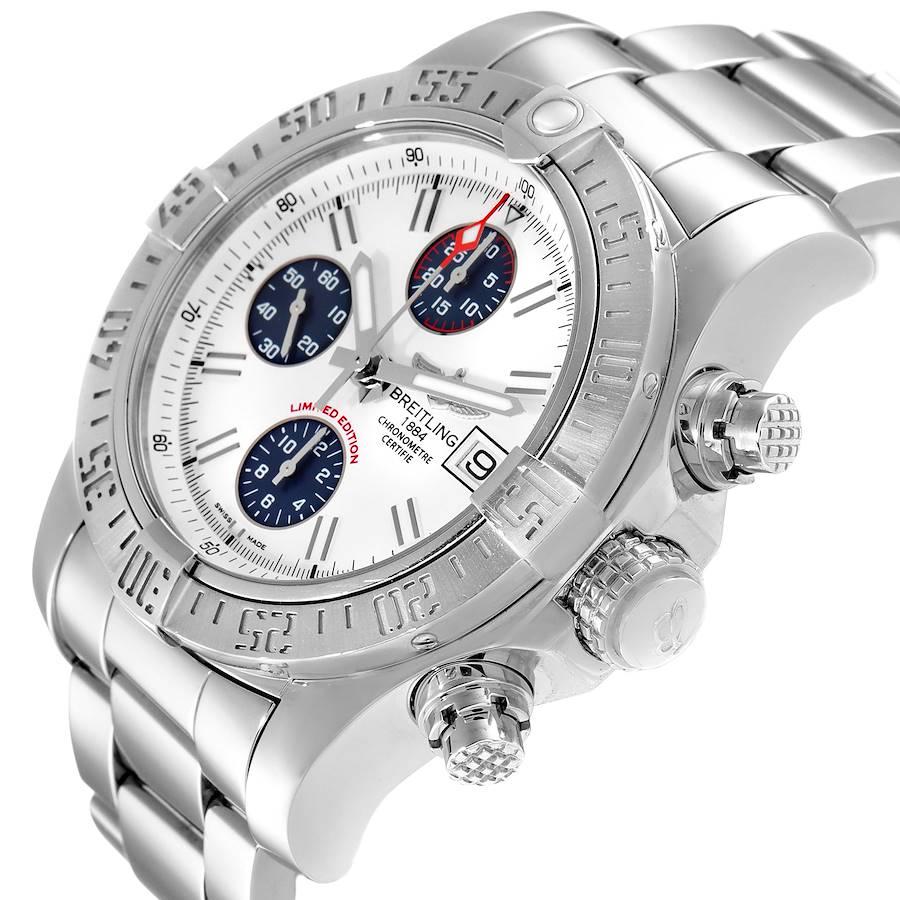 Men's Breitling Aeromarine Super Avenger White Dial Mens Watch A13381 For Sale