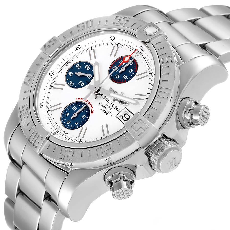 Breitling Aeromarine Super Avenger White Dial Steel Mens Watch A13381 For Sale 1