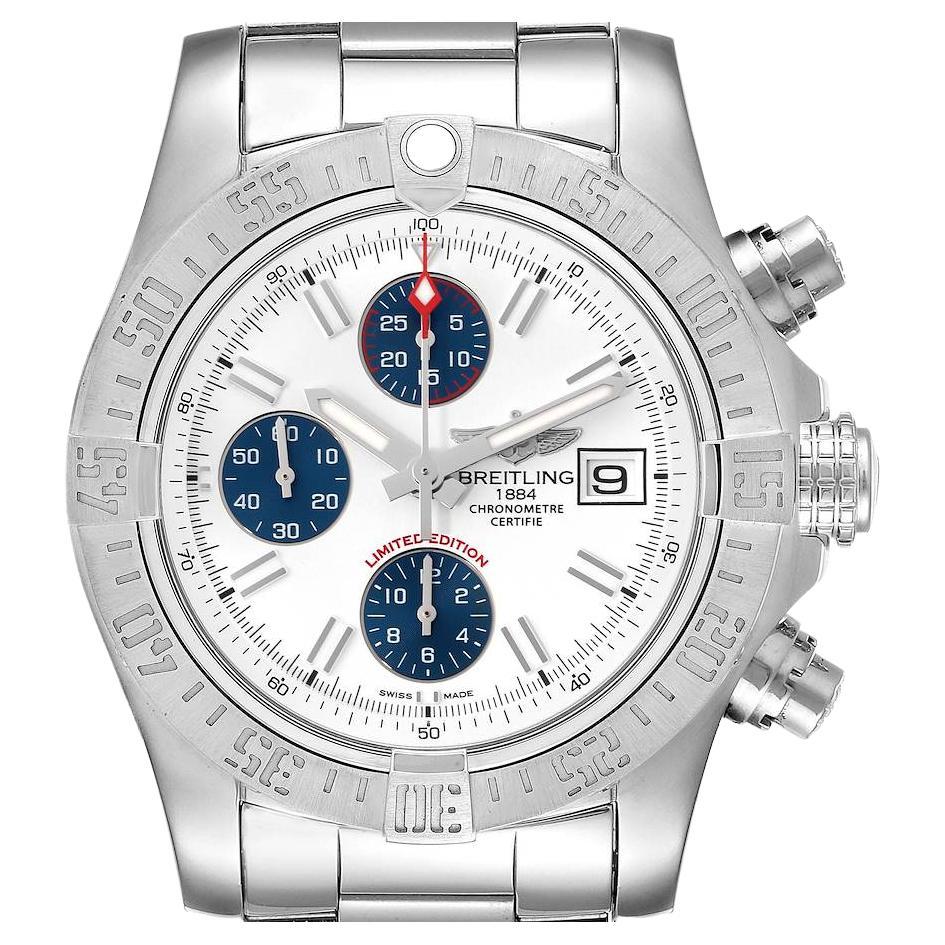 Breitling Aeromarine Super Avenger White Dial Steel Mens Watch A13381 For Sale