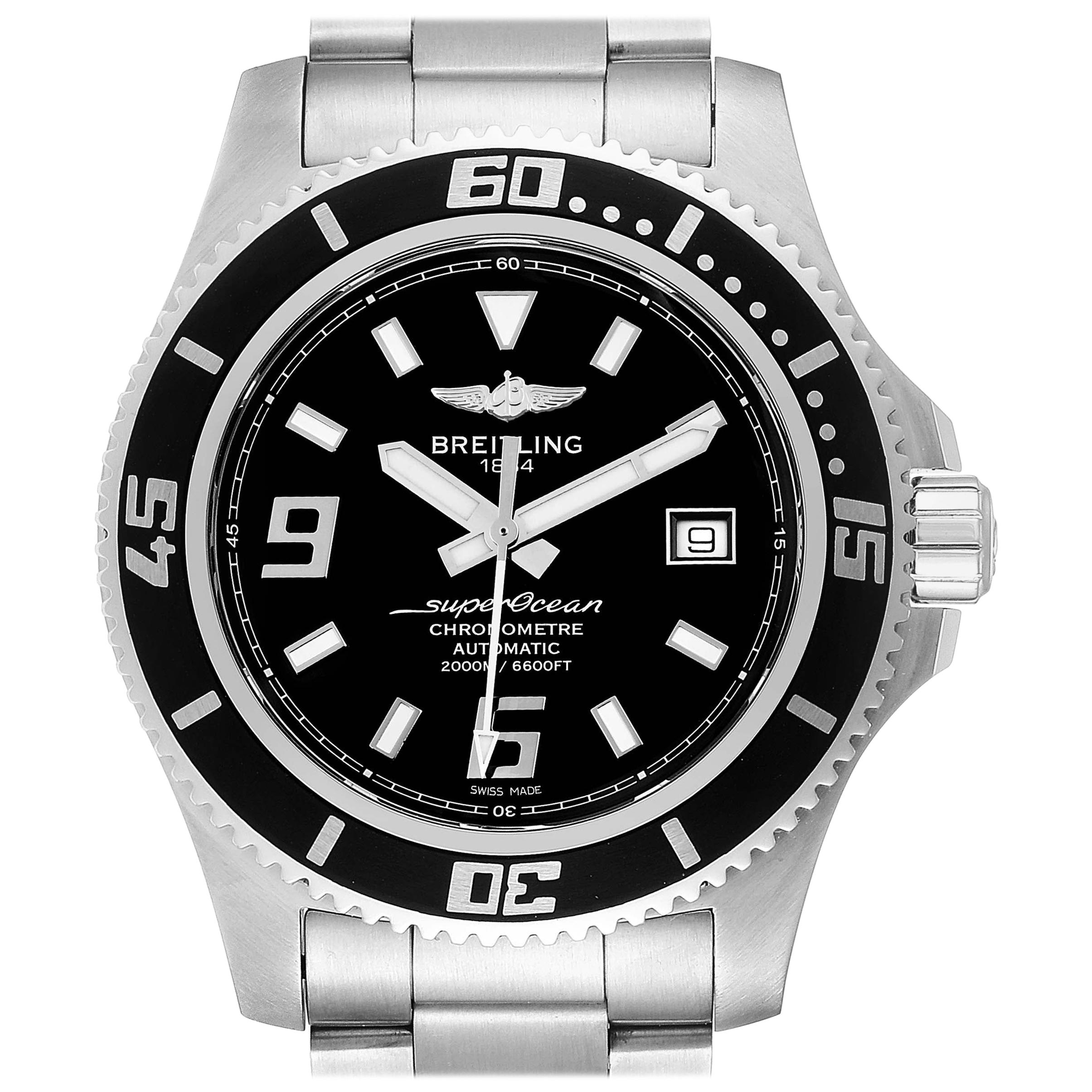 Breitling Aeromarine Superocean 44 Black Dial Steel Men’s Watch A17391