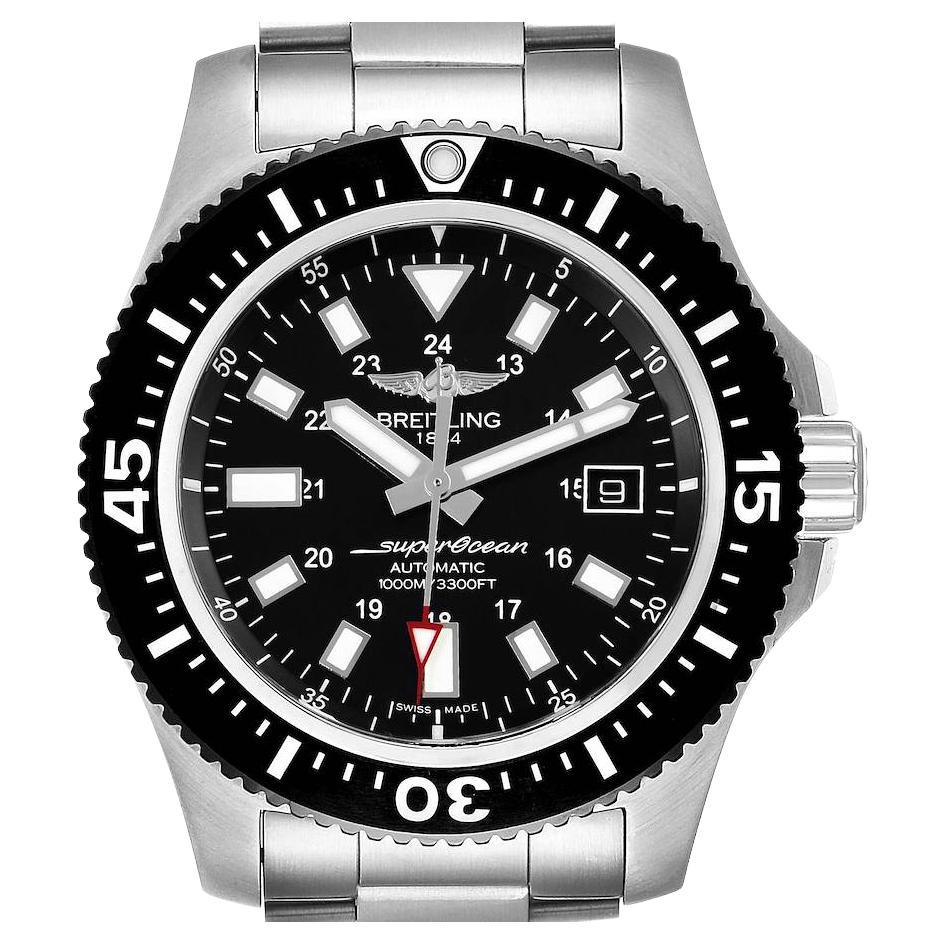 Breitling Aeromarine Superocean 44 Black Dial Watch Y17393 Box Papers For Sale