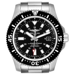 Breitling Aeromarine Superocean 44 Black Dial Watch Y17393 Box Papers