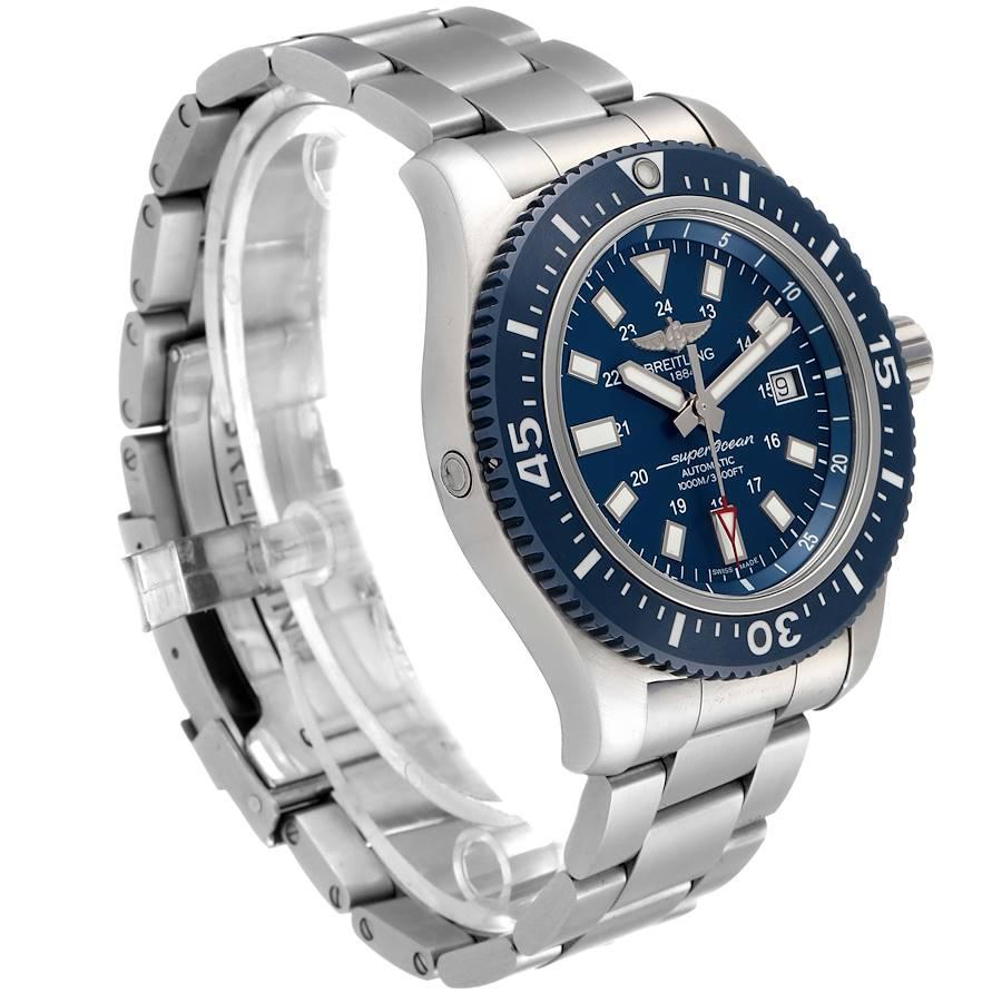 Men's Breitling Aeromarine Superocean 44 Blue Dial Watch Y1739310 Box Papers