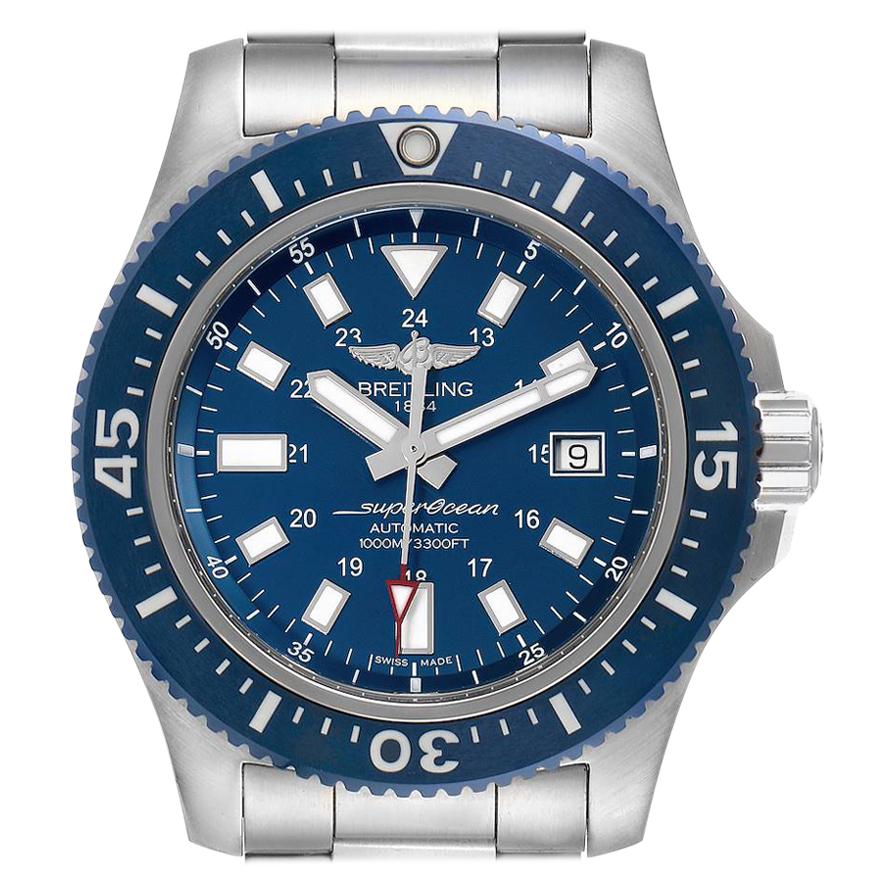 Breitling Aeromarine Superocean 44 Blue Dial Watch Y1739310 Box Papers