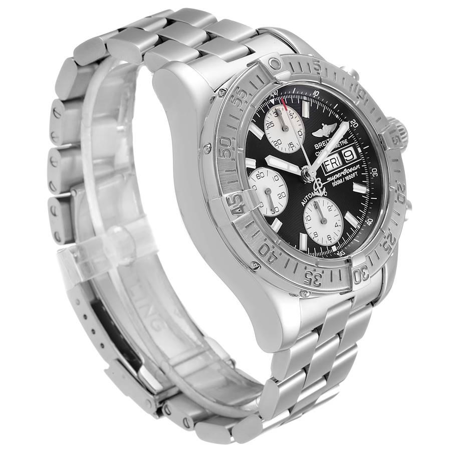 Breitling Aeromarine Superocean Black Dial Men's Watch A13340 Box Papers In Excellent Condition In Atlanta, GA