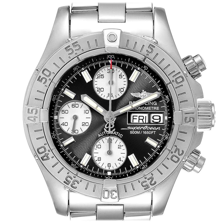 Breitling Aeromarine Superocean Black Dial Men's Watch A13340 Box Papers