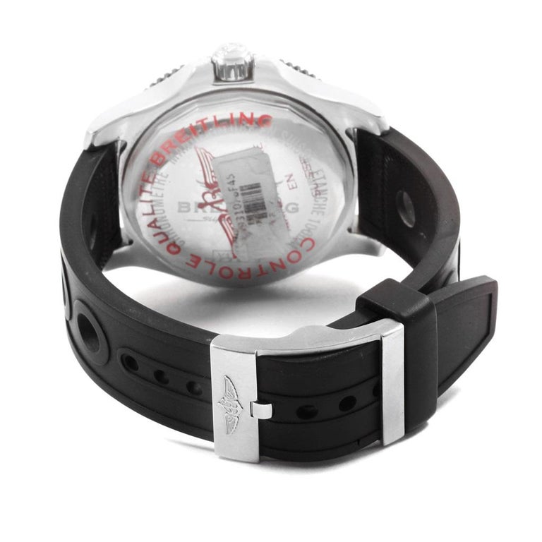 Breitling Aeromarine Superocean Black Dial Rubber Strap Watch Y17393 ...