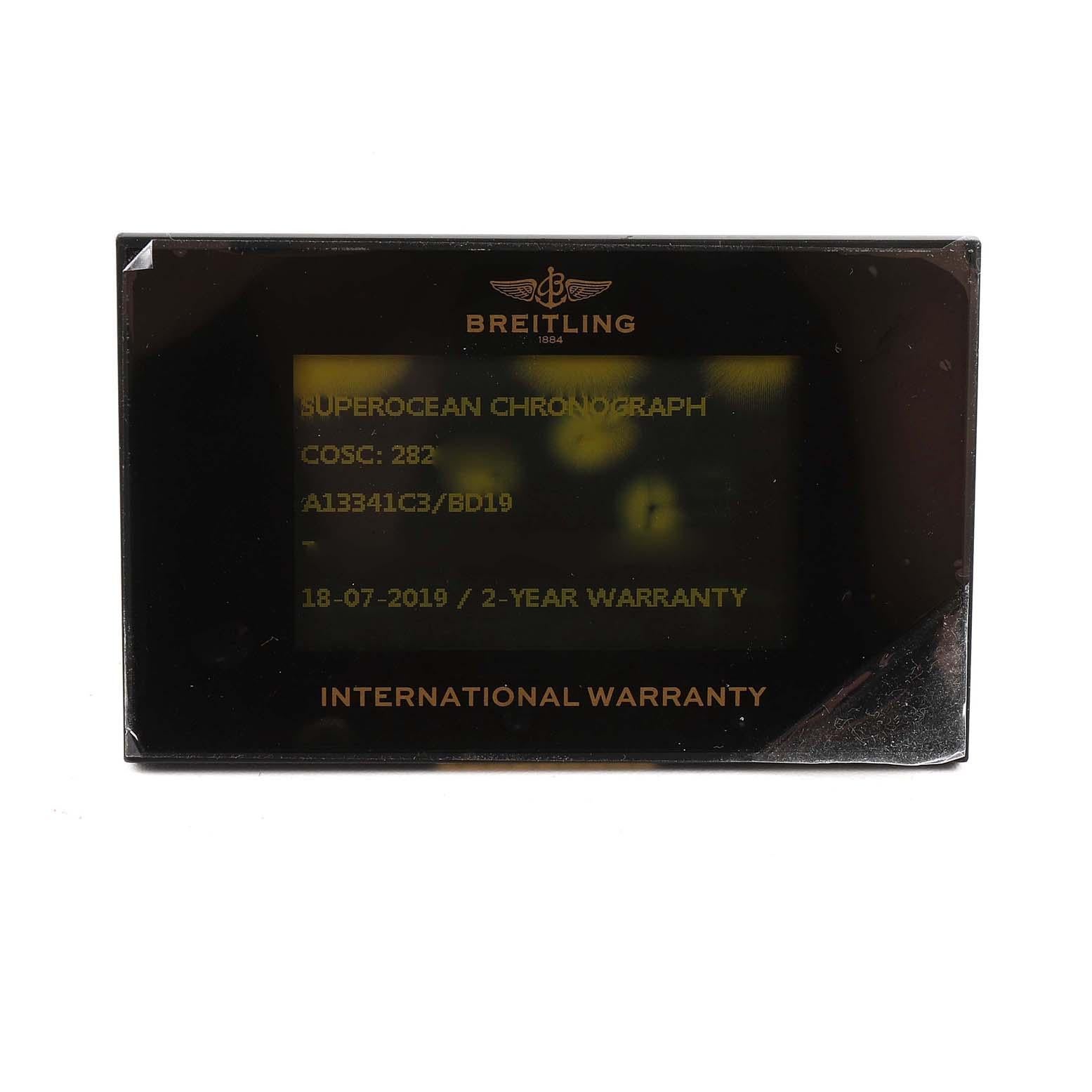 Breitling Aeromarine SuperOcean Black Dial Steel Mens Watch A13341 Box Card For Sale 4