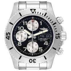 Breitling Aeromarine SuperOcean Black Dial Steel Mens Watch A13341 Box Card