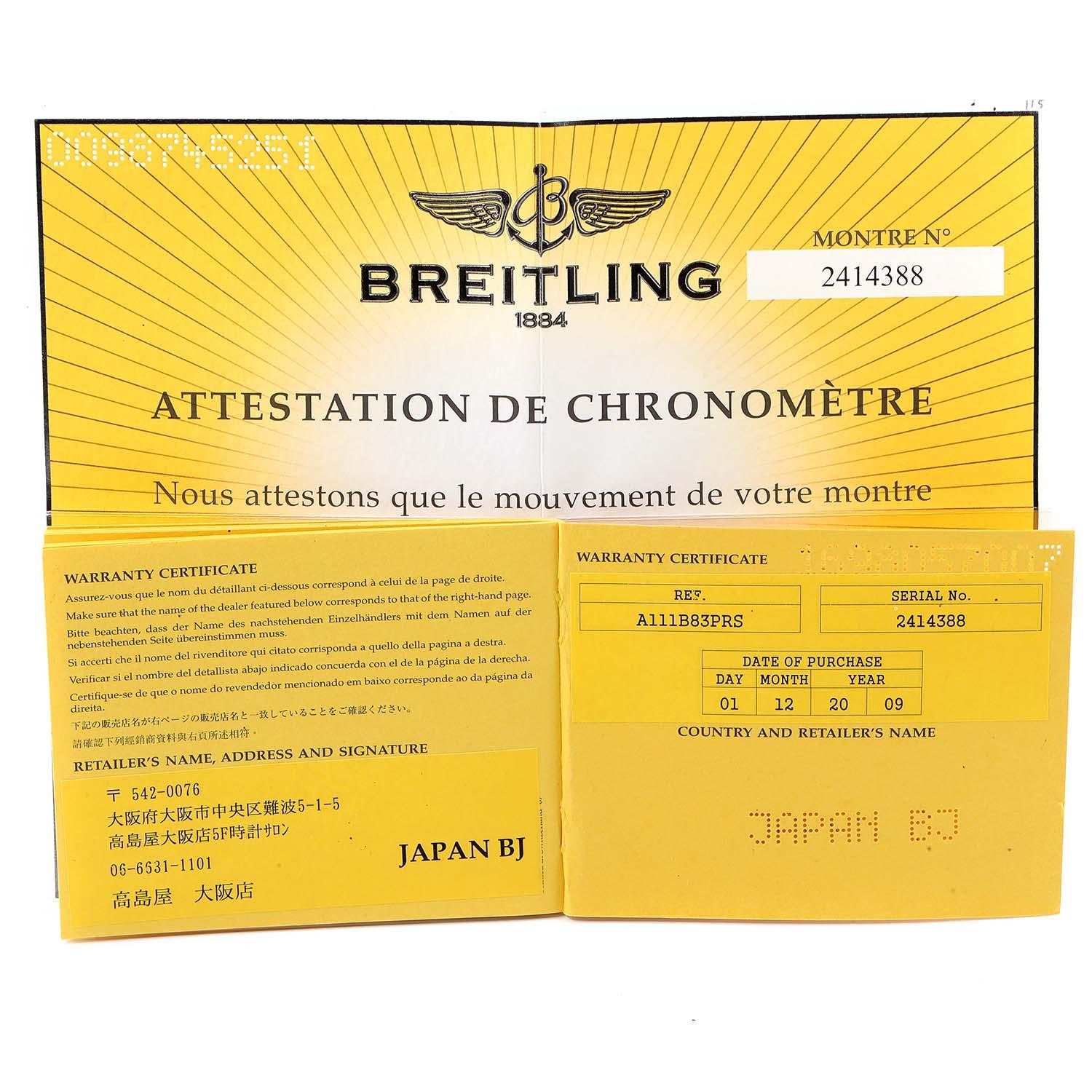 Breitling Aeromarine Superocean Chronograph Watch A13340 Box Papers For Sale 7