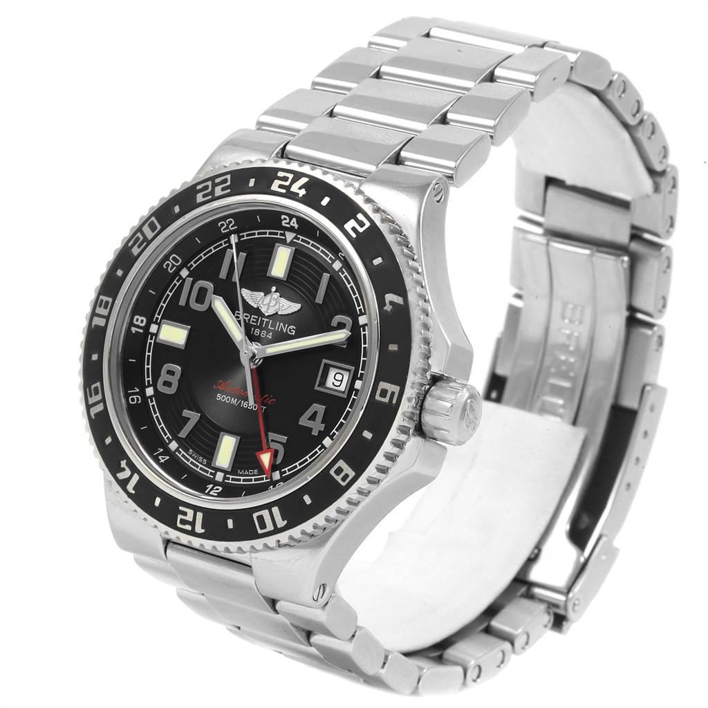 Breitling Aeromarine Superocean GMT Black Dial Men's Watch A32380 In Excellent Condition For Sale In Atlanta, GA