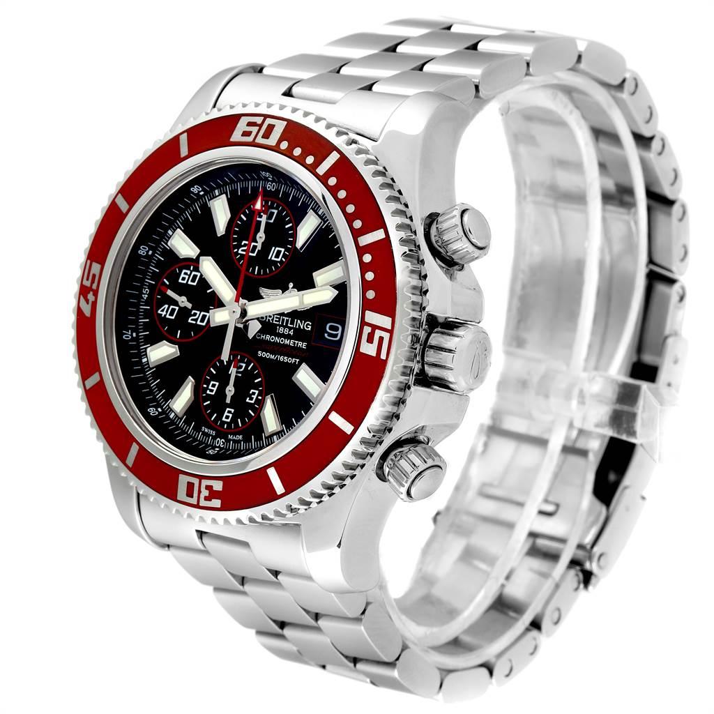 Breitling Aeromarine SuperOcean II Red Bezel Limited Edition Watch A13341 In Excellent Condition In Atlanta, GA