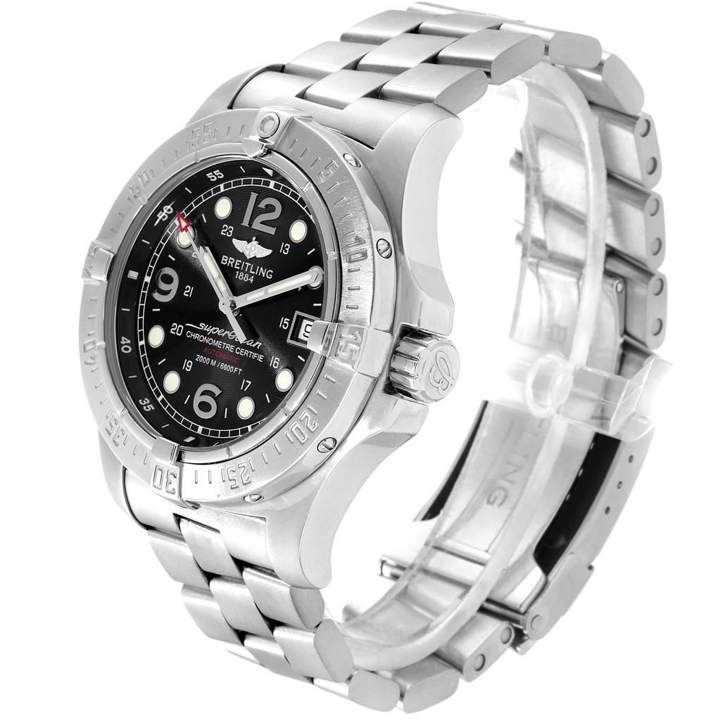 Breitling Aeromarine Superocean Steelfish Black Dial Men's Watch A17390 For Sale 2