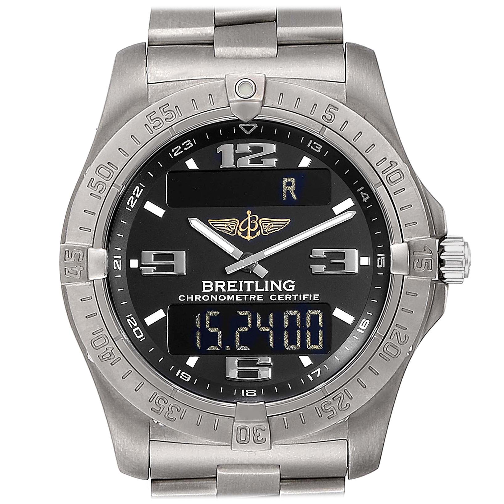 Breitling Aerospace Avantage Titanium Perpetual Alarm Watch E79362 Box Papers For Sale