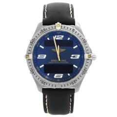 Breitling Aerospace Titanium Blue Dial Quartz Digital Analog Mens Watch F65062