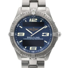 Breitling Aerospace Titanium Blue Dial Quartz Men's Digital Analog Watch E75362