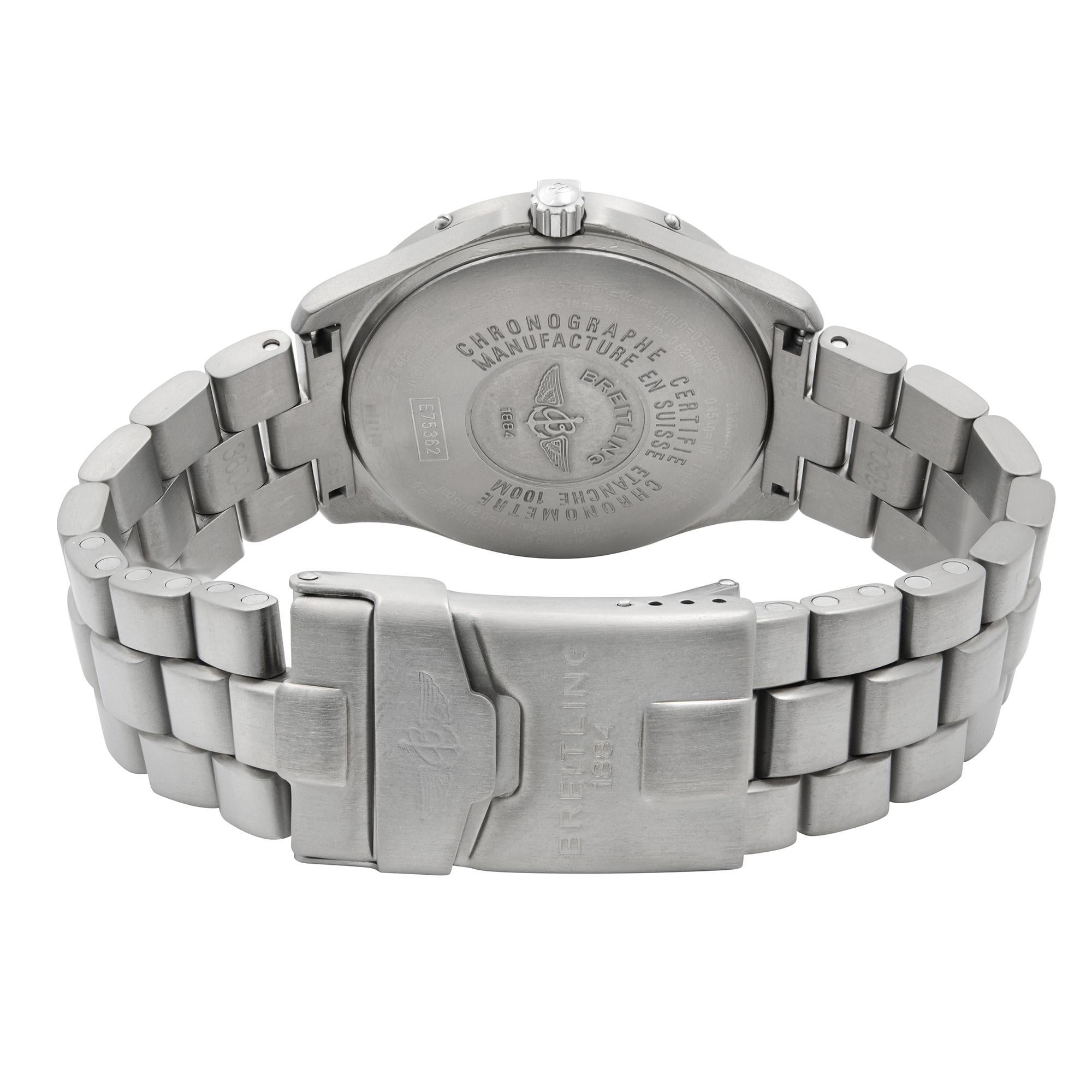 Breitling Aerospace Titanium Blue Dial Quartz Men's Digital Analog Watch E75362 In Good Condition In New York, NY