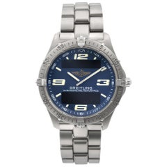 Used Breitling Aerospace Titanium Blue Dial Quartz Men's Digital Analog Watch E75362