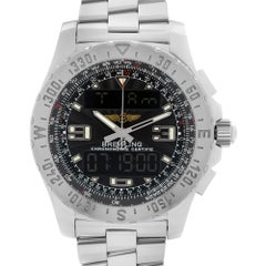 Breitling Airwolf Chronograph Stahl Schwarzes Zifferblatt Quarz Herrenuhr A78363