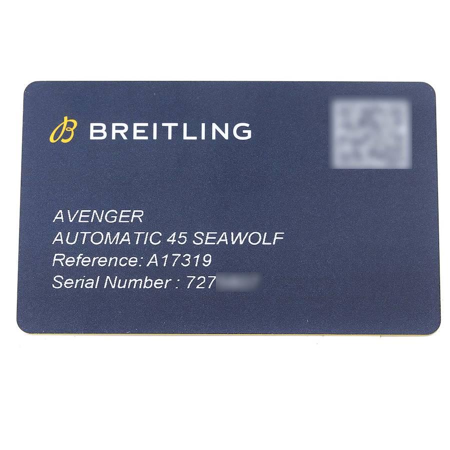 Breitling Avenger 45 Seawolf Yellow Dial Steel Mens Watch A17319 Box Card 3
