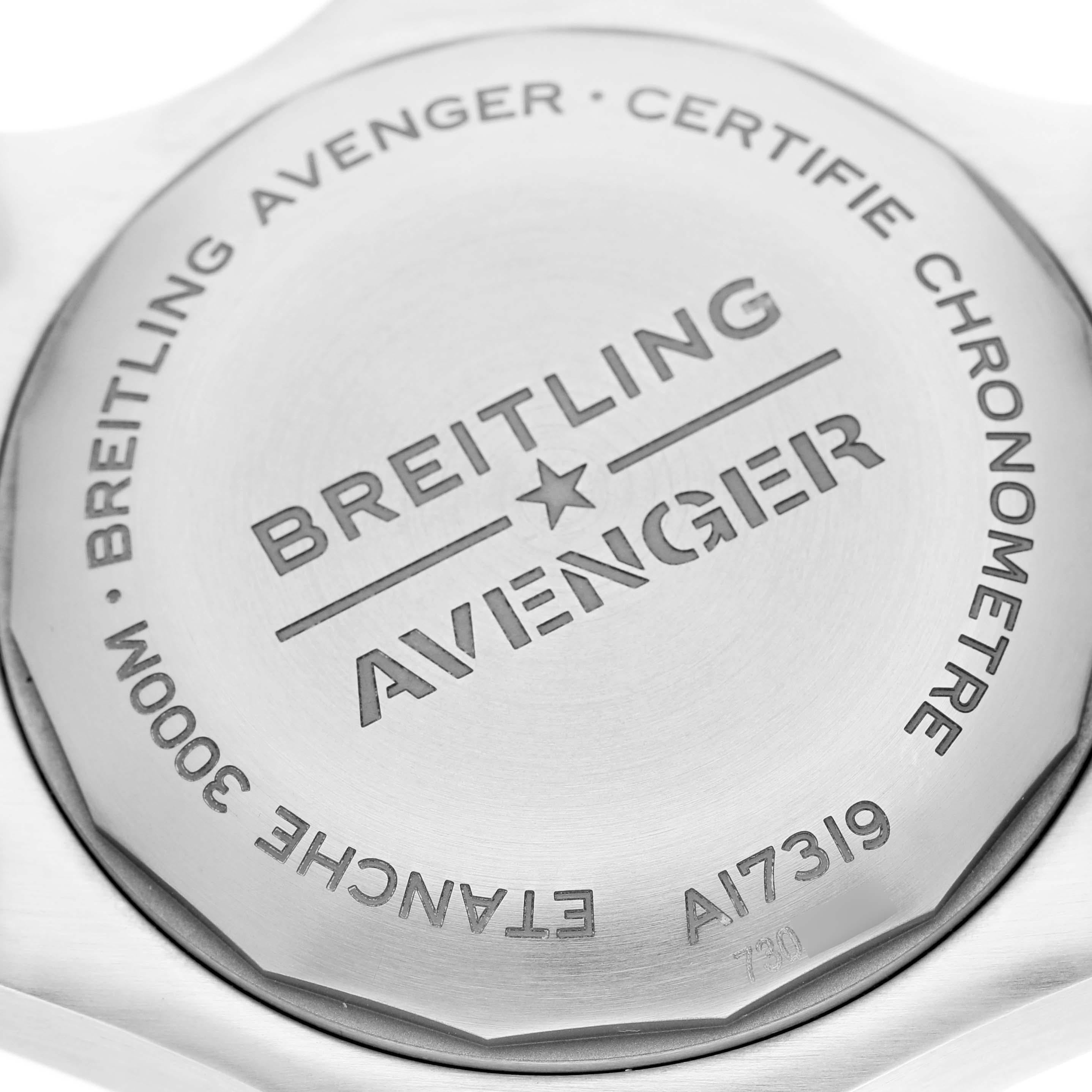 Breitling Avenger 45 Seawolf Gelbes Zifferblatt Stahl-Herrenuhr A17319 Boxkarte im Angebot 1