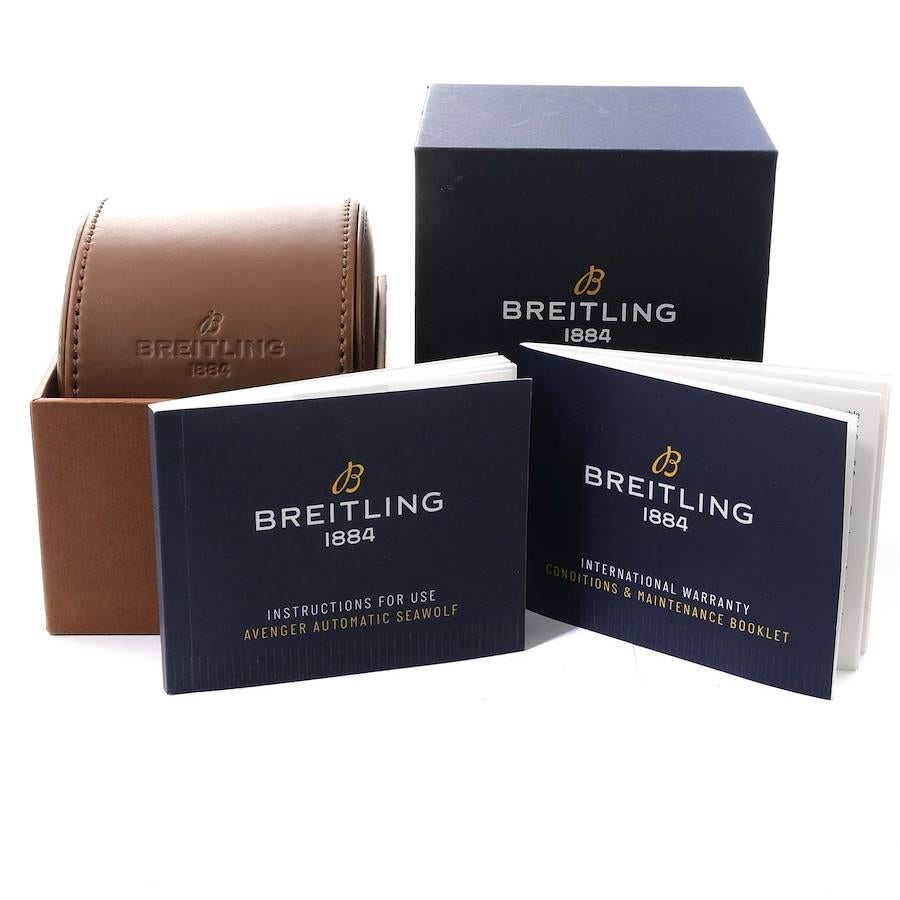 Breitling Avenger 45 Seawolf Gelbes Zifferblatt Stahl-Herrenuhr A17319 im Angebot 7