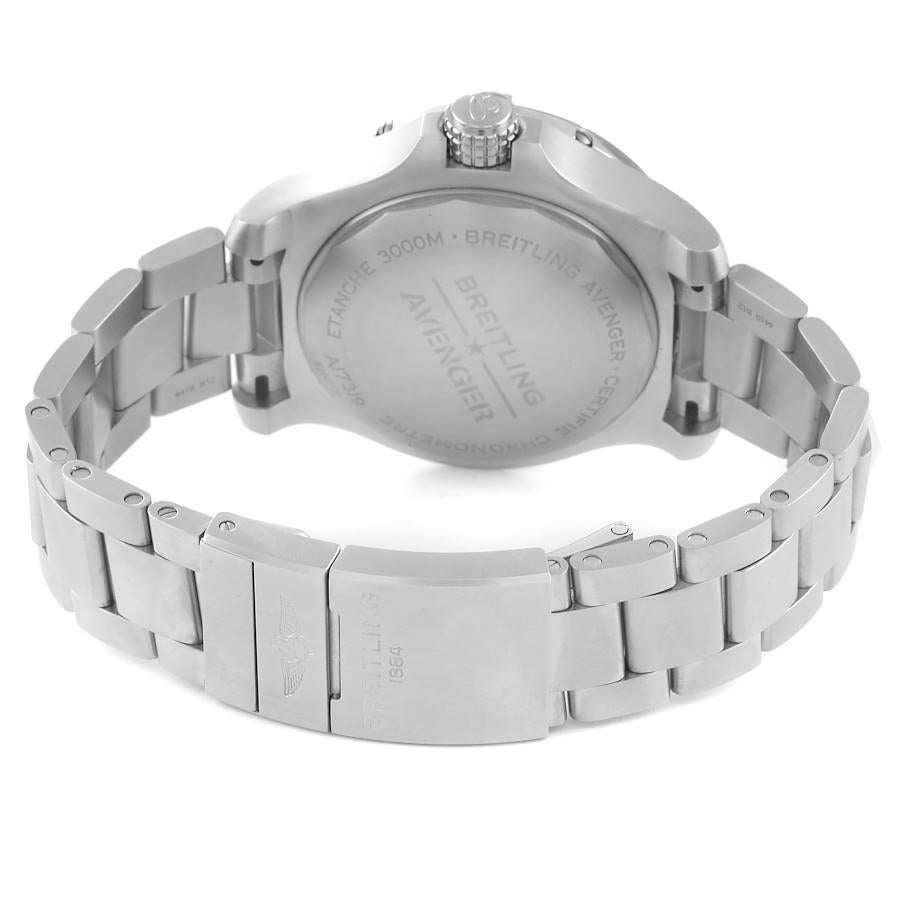 Breitling Avenger 45 Seawolf Gelbes Zifferblatt Stahl-Herrenuhr A17319 im Angebot 5