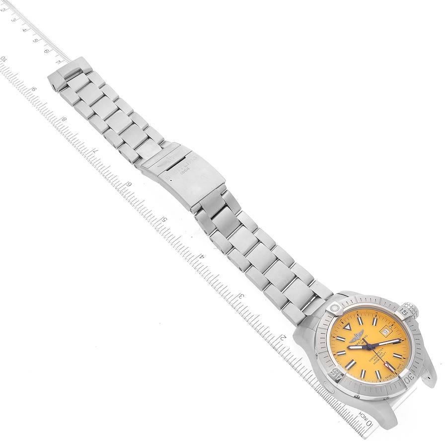Breitling Avenger 45 Seawolf Gelbes Zifferblatt Stahl-Herrenuhr A17319 im Angebot 6