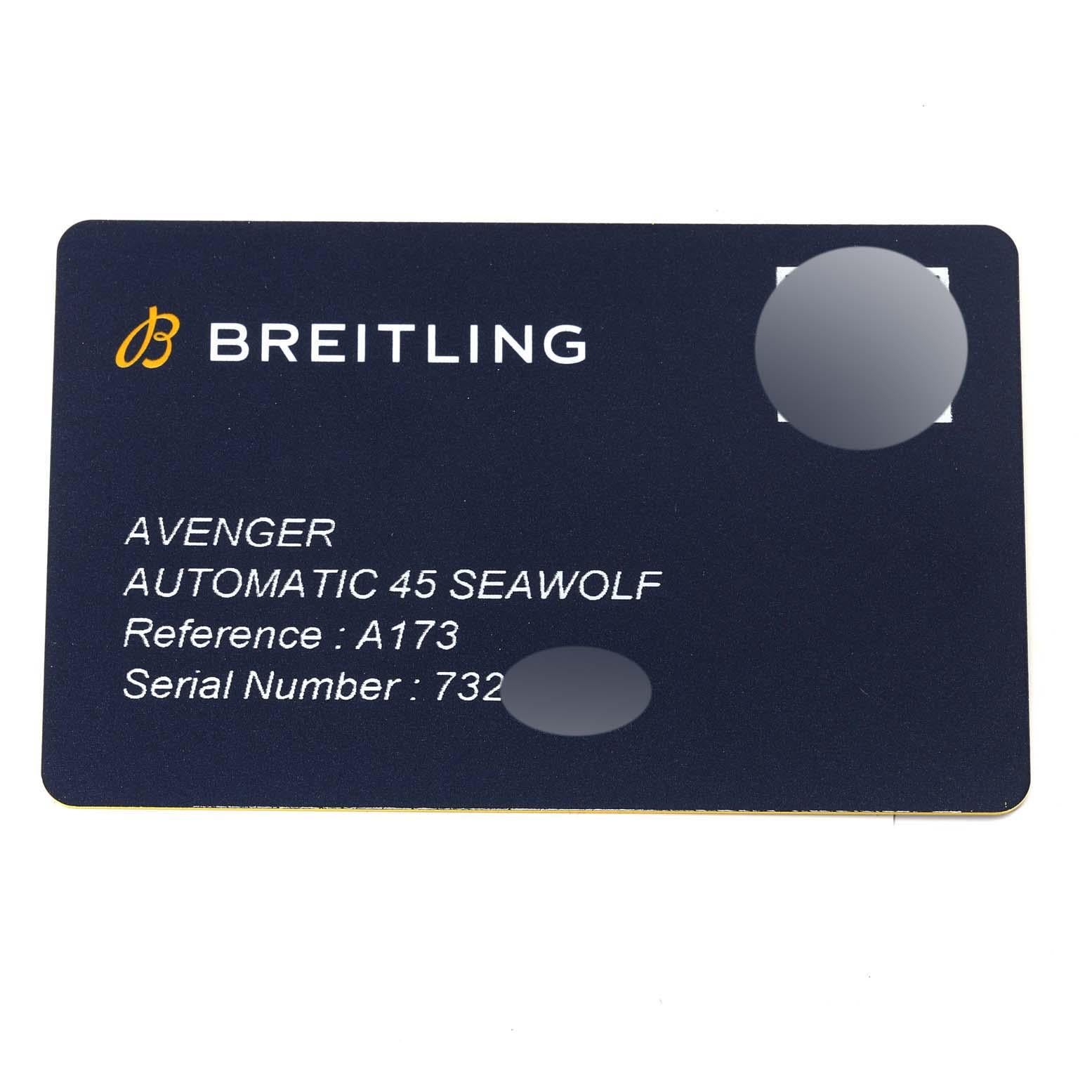 Breitling Avenger 45 Seawolf Gelbes Zifferblatt Stahl-Herrenuhr A17319 Ungetragen im Angebot 5