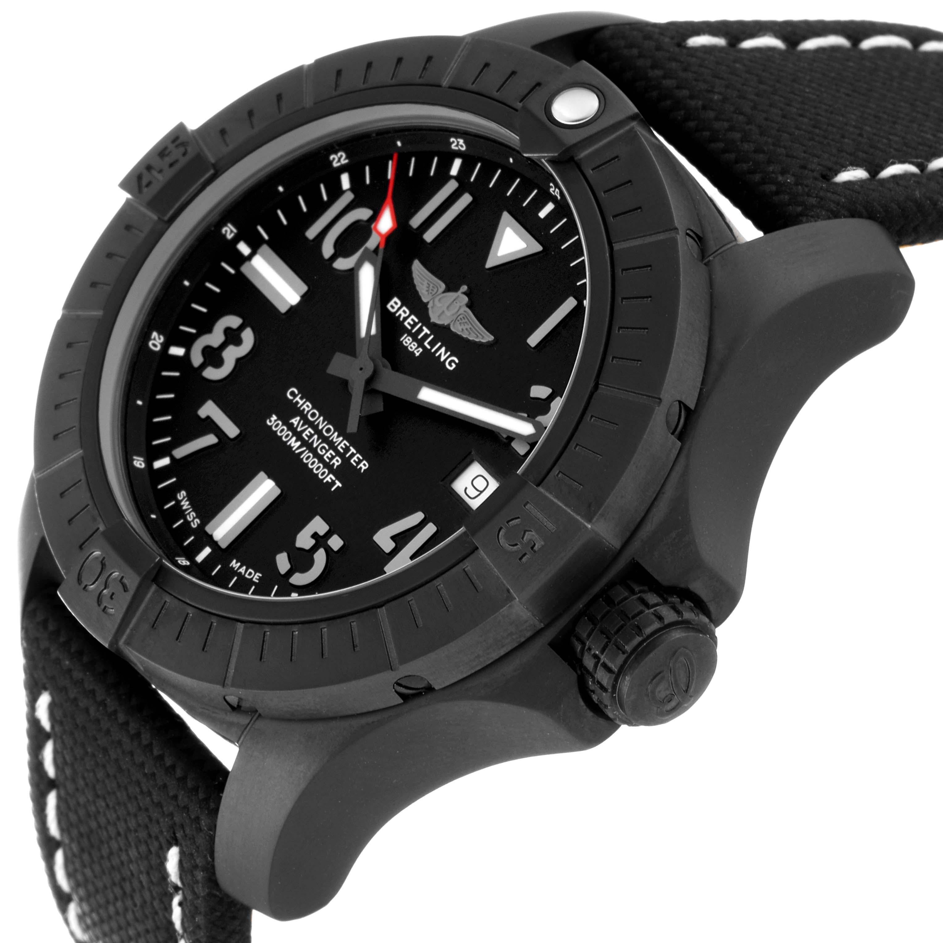 Breitling Avenger Automatic 45 Seawolf Night Mission Titanium Mens Watch V17319 In Excellent Condition For Sale In Atlanta, GA