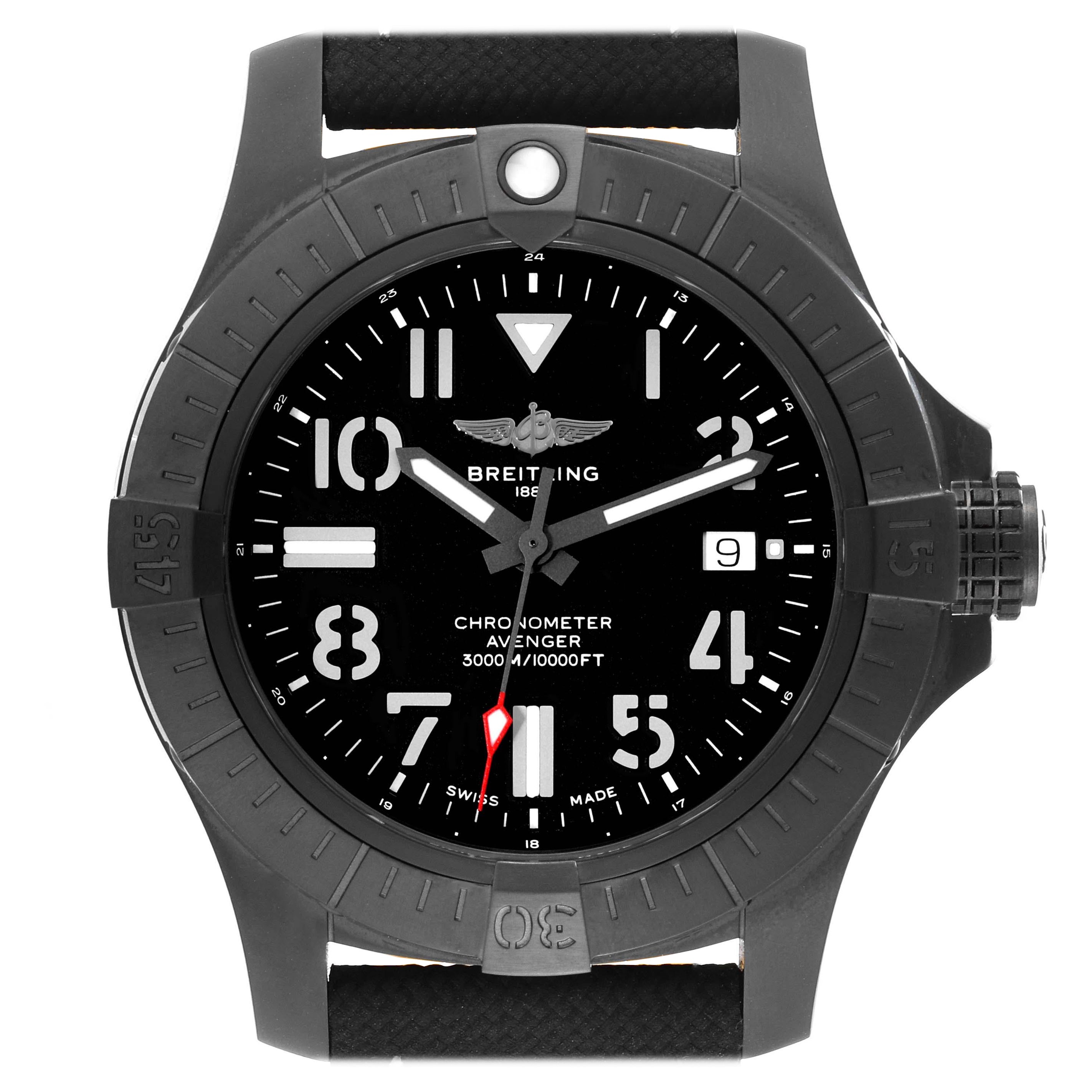 Breitling Avenger Automatic 45 Seawolf Night Mission Titanium Mens Watch V17319 For Sale